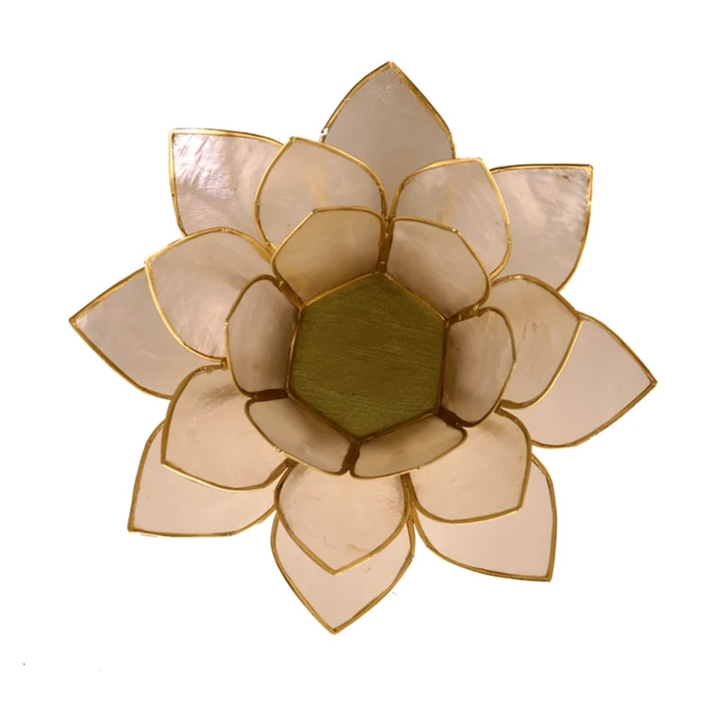 Eclairage d’ambiance Lotus blanc or 1