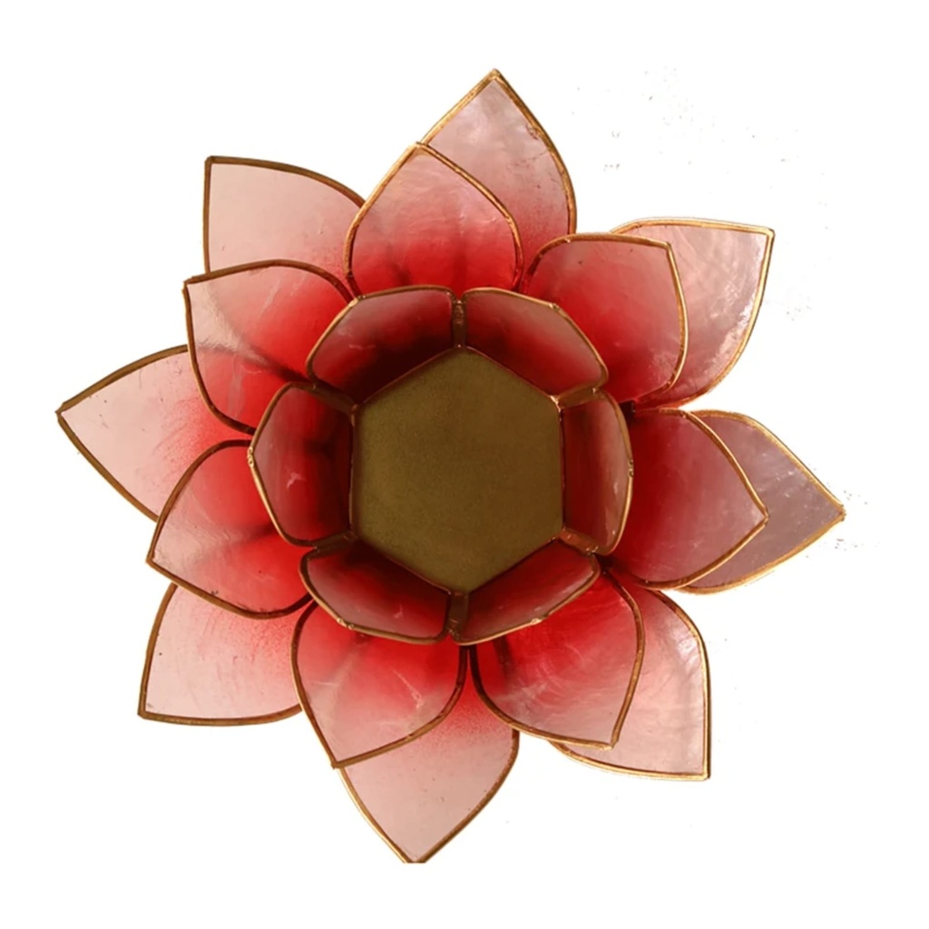 Eclairage d’ambiance Lotus orange bords or 1