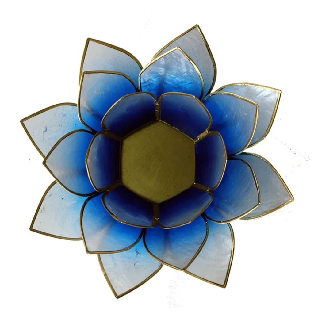 Eclairage d’ambiance Lotus bleu/blanc-dorés 1