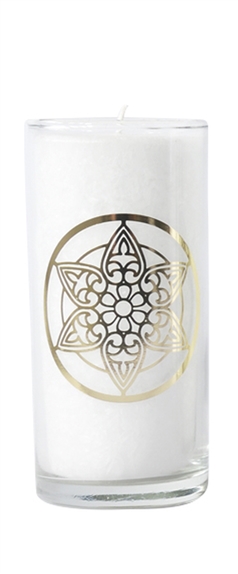 Bougie en Cire végétale Blanche Mandala 1