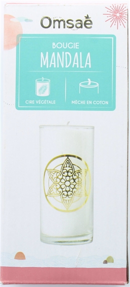 Bougie en Cire végétale Blanche Mandala 2