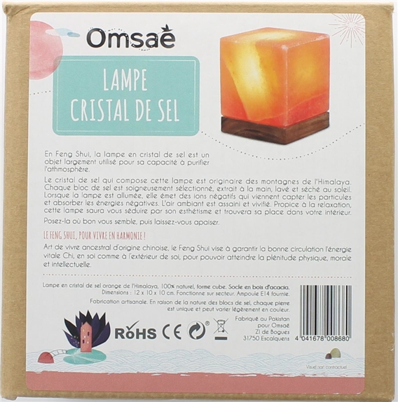 Lampe en Cristal de Sel Cube 2