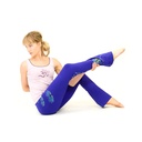 Pantalons Yoga Lotus peints à la main coton bleu/violet M 1