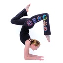 Pantalons de Yoga Chakra peints à la main coton noir L 0