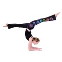 Pantalons de Yoga Chakra peints à la main coton noir L 1