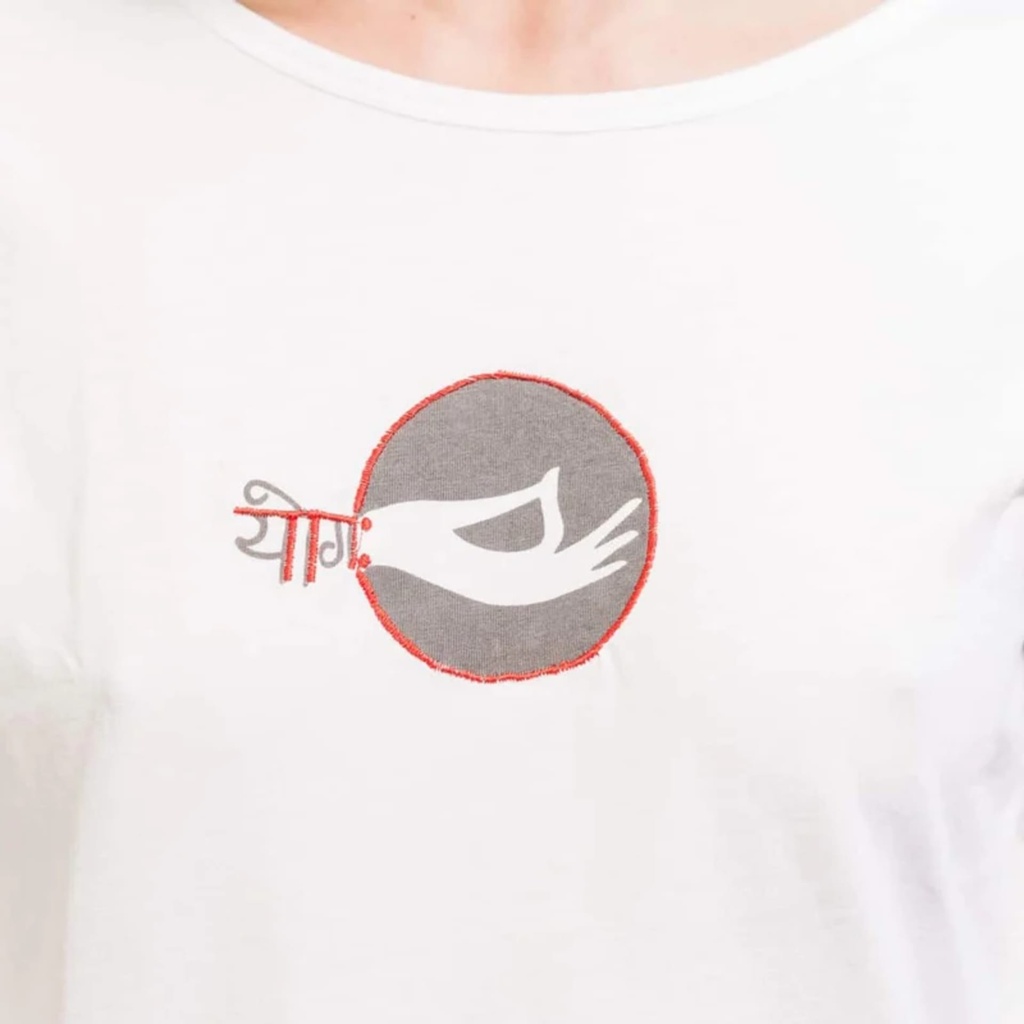 Yoga Top chakra coton organique M-L blanche 1