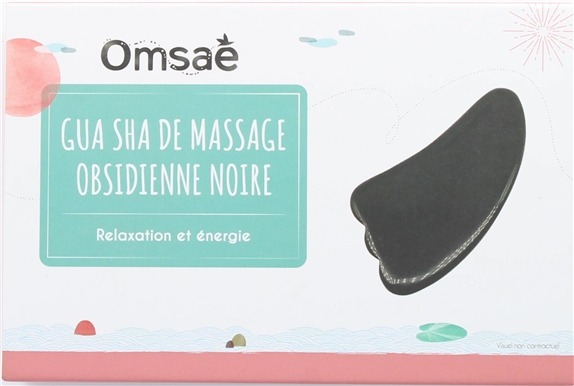 Gua Sha Palme en Obsidienne noire 2