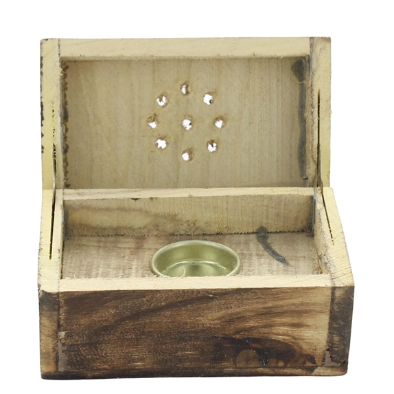 Boîte Porte-encens Cône en Bois de manguier Rectangulaire 2