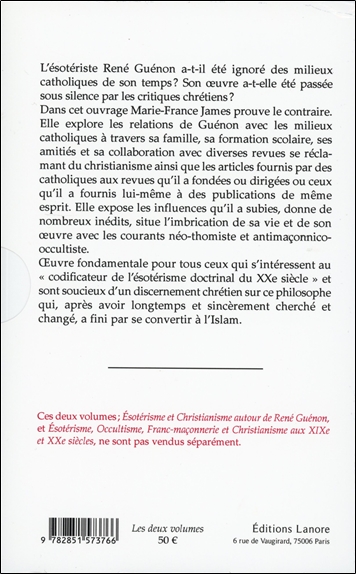 Esotérisme et Christianisme autour de René Guénon  Esotérisme, occultisme, Franc-maçonnerie et Christianisme - Coffret 2 Tomes 2