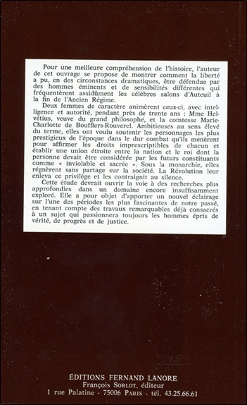 L'Illustre Société D'Auteuil 1772-1830 ou La fascination de la liberté 2