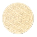 Socle de rechargement en bois Fleur de Vie gravée 10 cm 2