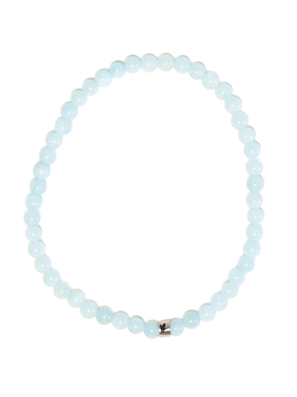Bracelet Aigue-Marine Perles rondes 4 mm 2