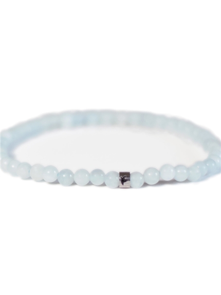 Bracelet Aigue-Marine Perles rondes 4 mm 3