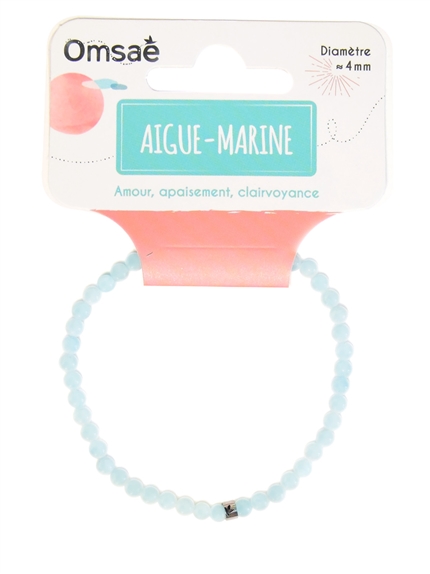 Bracelet Aigue-Marine Perles rondes 4 mm 4