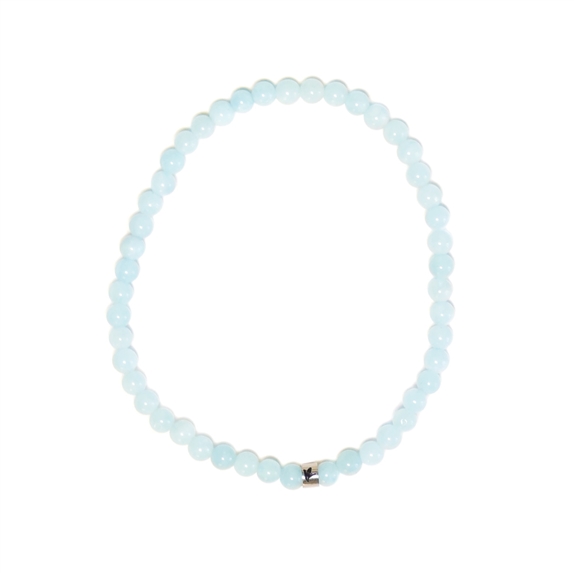 Bracelet Aigue-Marine Perles rondes 4 mm 6