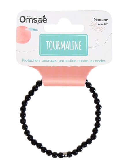 Bracelet Tourmaline Noire Perles rondes 4 mm 4