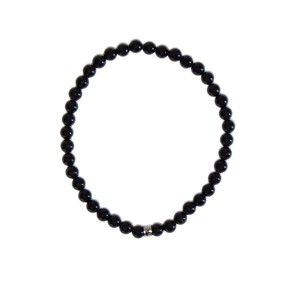 Bracelet Tourmaline Noire Perles rondes 4 mm 6