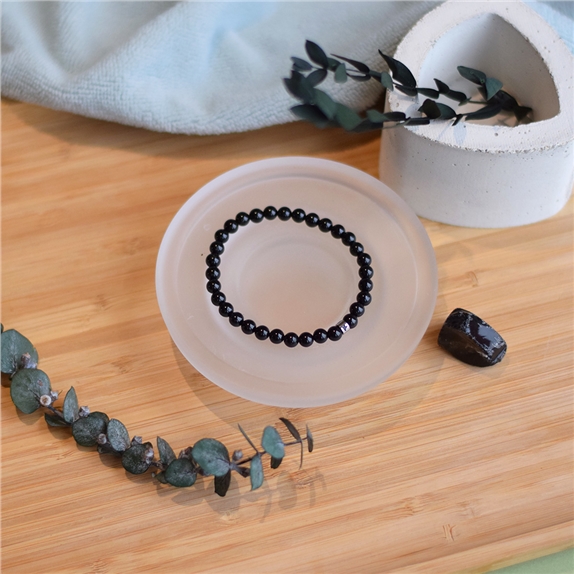 Bracelet Tourmaline Noire Perles rondes 6 mm 5
