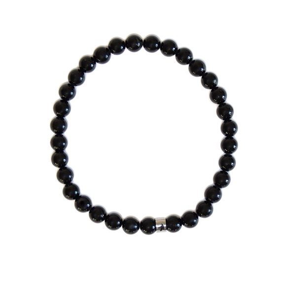 Bracelet Tourmaline Noire Perles rondes 6 mm 6