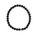 Bracelet Tourmaline Noire Perles rondes 6 mm 6