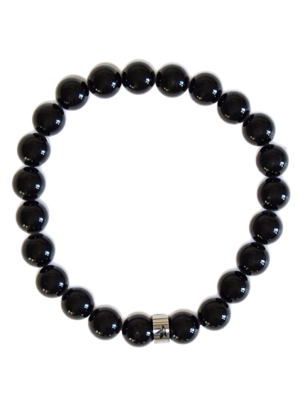 Bracelet Tourmaline Noire Perles rondes 8 mm 2