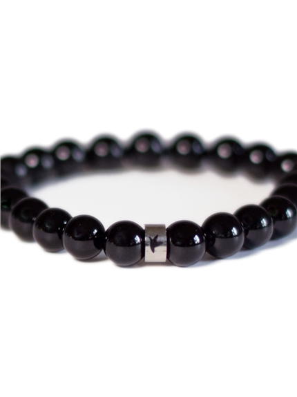 Bracelet Tourmaline Noire Perles rondes 8 mm 3