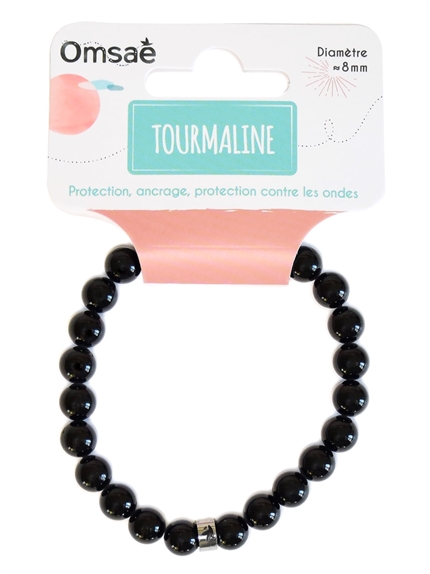 Bracelet Tourmaline Noire Perles rondes 8 mm 4