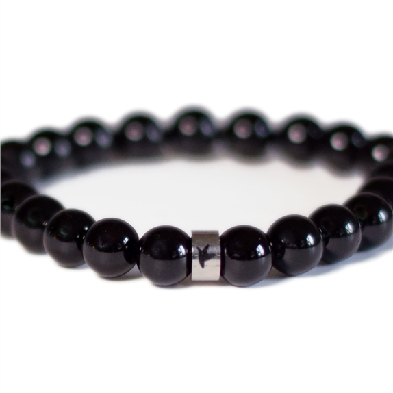 Bracelet Tourmaline Noire Perles rondes 8 mm 7