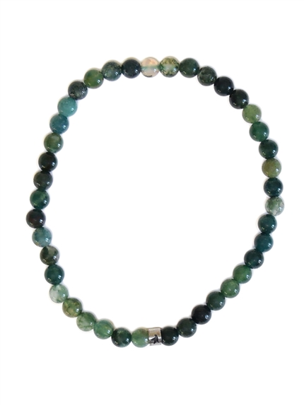Bracelet Agate Mousse Perles rondes 4 mm 2