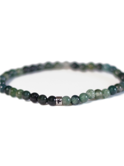 Bracelet Agate Mousse Perles rondes 4 mm 3