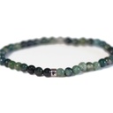 Bracelet Agate Mousse Perles rondes 4 mm 7