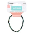 Bracelet Agate Mousse Perles rondes 4 mm 8