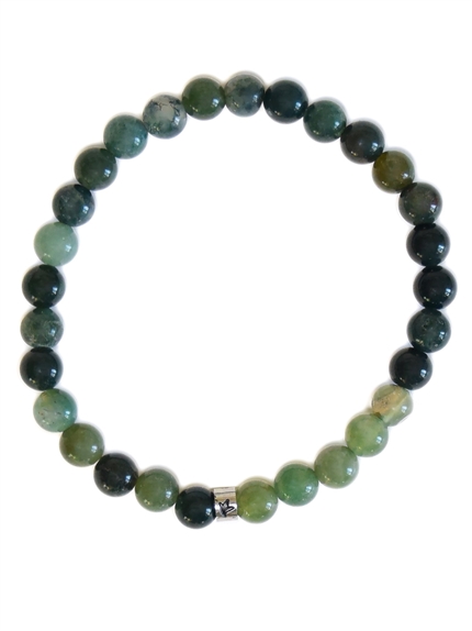 Bracelet Agate Mousse Perles rondes 6 mm 2