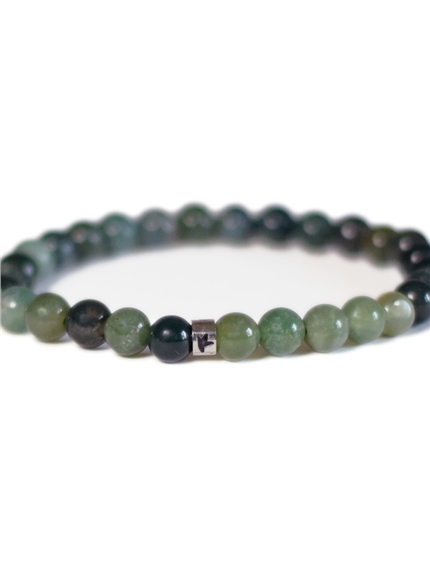 Bracelet Agate Mousse Perles rondes 6 mm 3