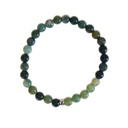 Bracelet Agate Mousse Perles rondes 6 mm 6