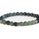 Bracelet Agate Mousse Perles rondes 6 mm 7