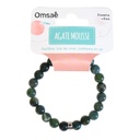 Bracelet Agate Mousse Perles rondes 8 mm 8