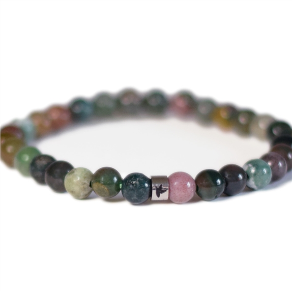 Bracelet Agate Multicolore Perles rondes 6 mm 7