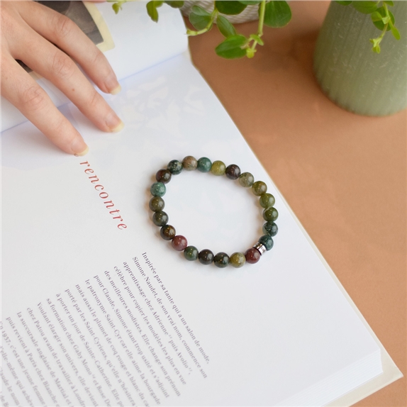 Bracelet Agate Multicolore Perles rondes 8 mm 5