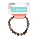 Bracelet Agate Multicolore Perles rondes 8 mm 8