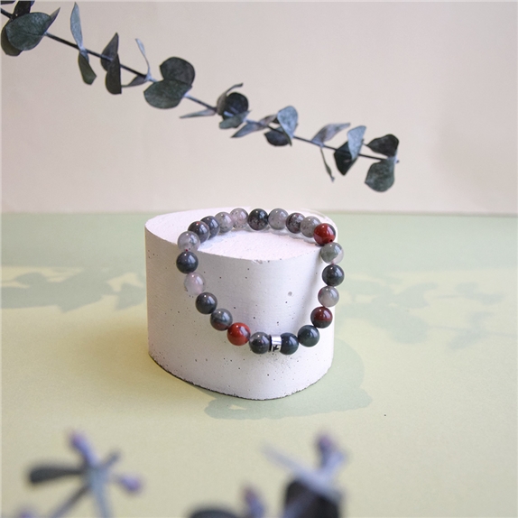 Bracelet Héliotrope Perles rondes 8 mm 5