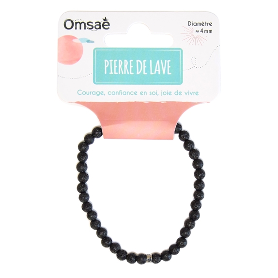 Bracelet Pierre de lave Perles rondes 4 mm 8