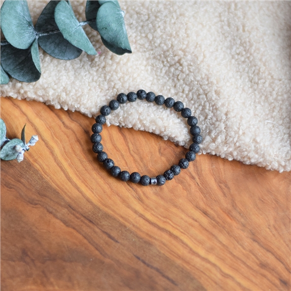 Bracelet Pierre de lave Perles rondes 6 mm 5