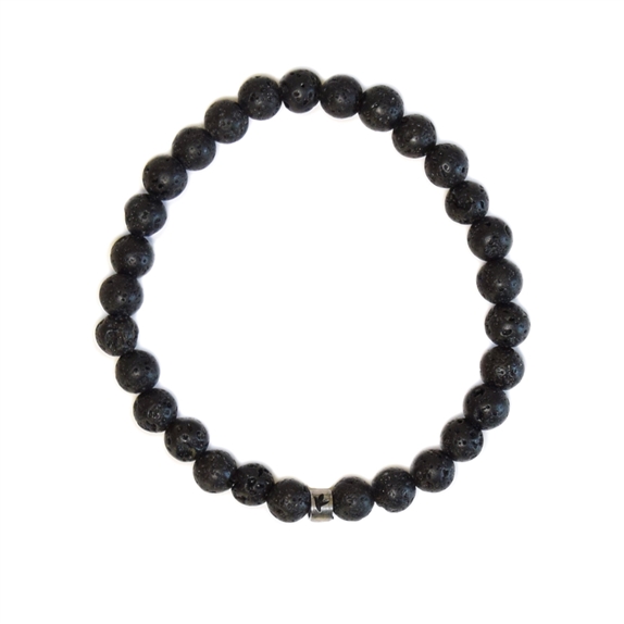Bracelet Pierre de lave Perles rondes 6 mm 6