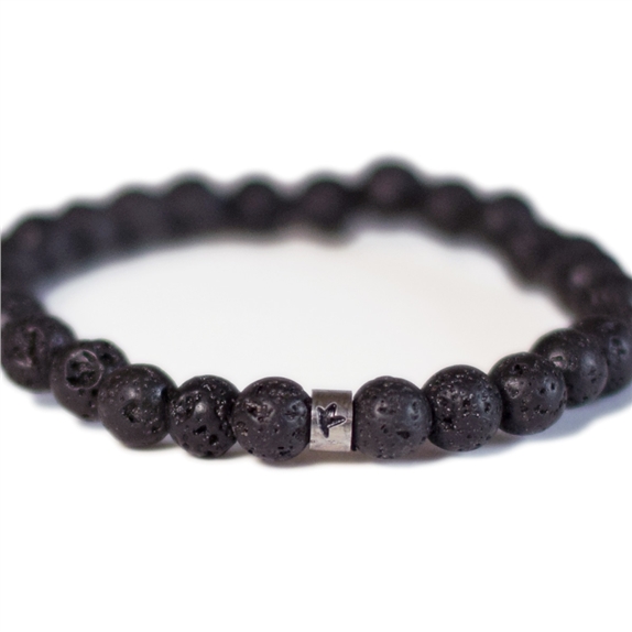 Bracelet Pierre de lave Perles rondes 6 mm 7