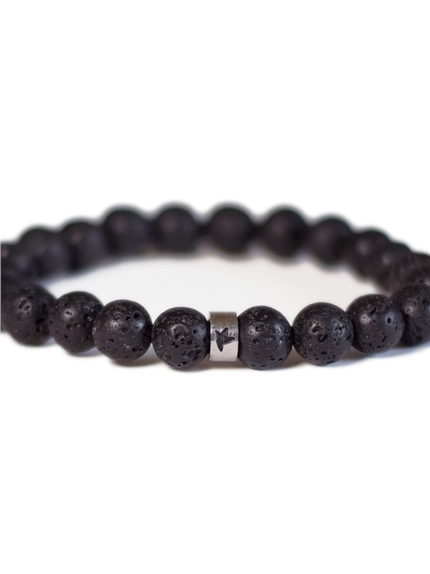 Bracelet Pierre de lave Perles rondes 8 mm 3