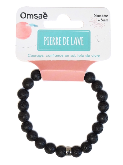 Bracelet Pierre de lave Perles rondes 8 mm 4
