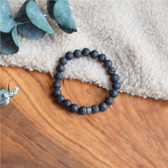 Bracelet Pierre de lave Perles rondes 8 mm 5