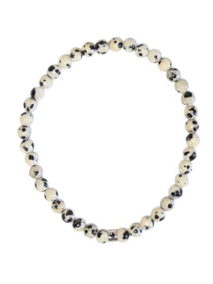 Bracelet Jaspe Dalmatien Perles rondes 4 mm 2