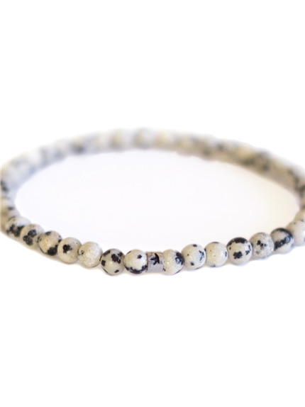 Bracelet Jaspe Dalmatien Perles rondes 4 mm 3